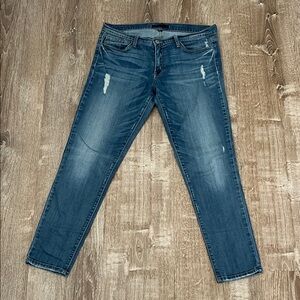 Flying Monkey Platinum Distressed Cropped Jeans size 28
